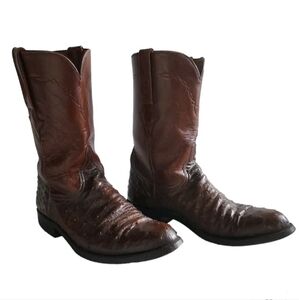 Lucchese Men's Leather Western Cowboy Boots Size 9.5 Brown